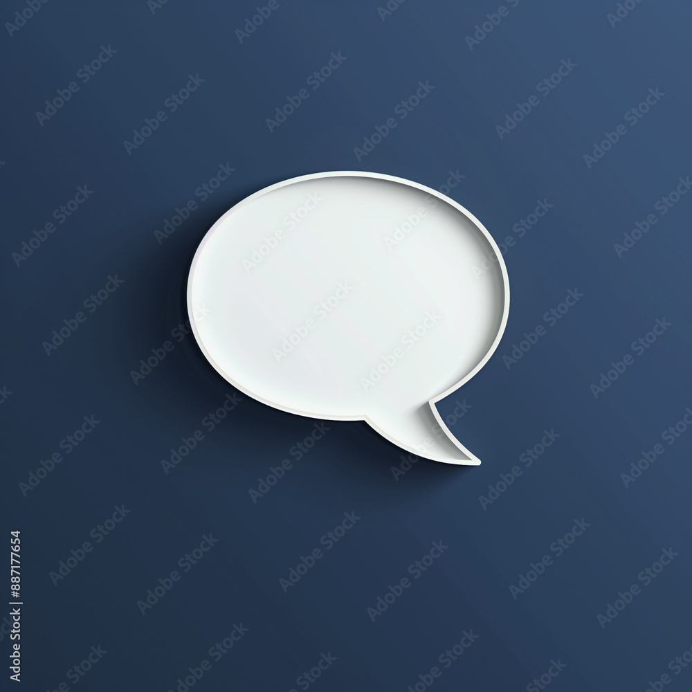 Minimalist White Speech Bubble on Blue Background for Communication Concept
Minimalist White Speech Bubble on Blue Background for Communication Concept