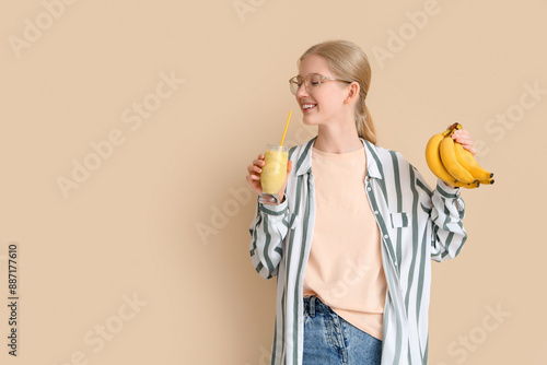 Happy young woman with heal...