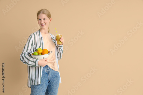 Happy young woman with heal...