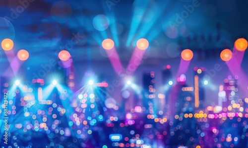 Colorful Bokeh Lights Abstract Background.