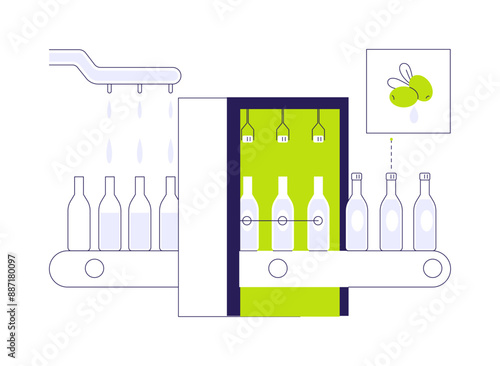 Olive oil packaging abstract concept vector illustration.