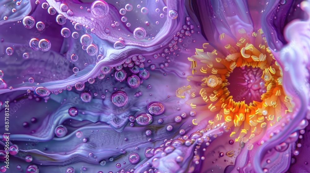 Purple water lily pollen part Purple water lily pollen part