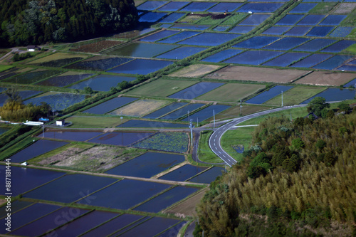 the big scale of fields in Ibaraki prefecture, near the Tokyo metropolitan area. photo