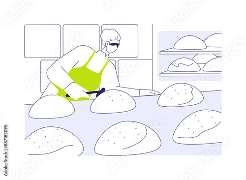 Bread forming abstract concept vector illustration.