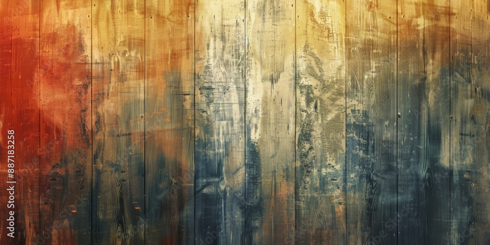 Abstract colorful weathered wooden planks background mural art concept Abstract colorful weathered wooden planks background mural art concept