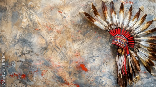 Native American Headdress with Copy Space.