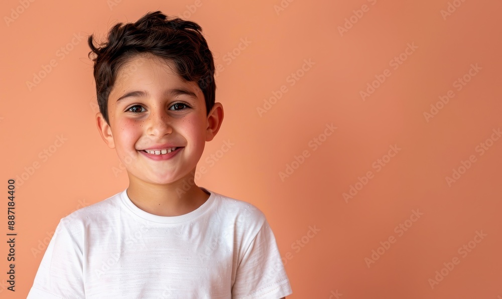Portrait of a smiling young boy with freckles. Portrait of a smiling young boy with freckles.