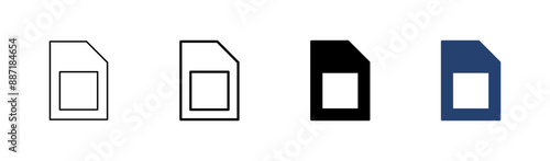 Sim card icon set. dual sim card icon vector