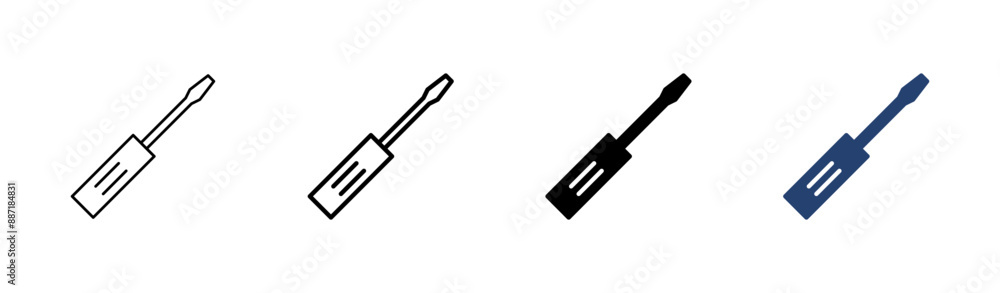 Screwdriver icon set. tools icon vector Screwdriver icon set. tools icon vector