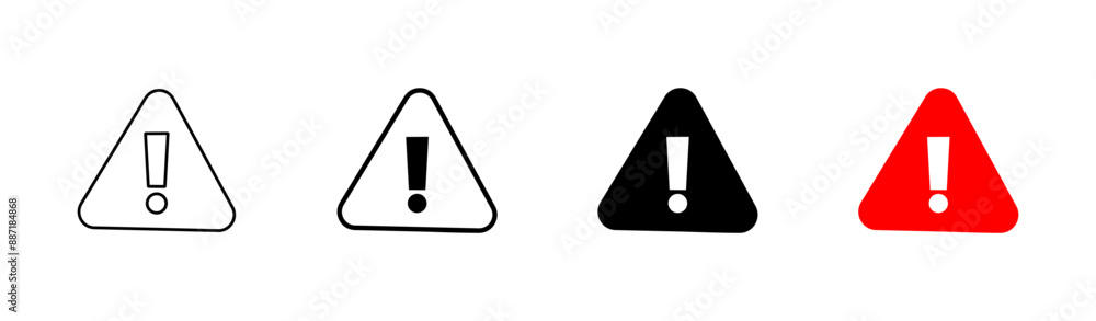 Exclamation danger sign. attention sign icon set. Hazard warning attention sign Exclamation danger sign. attention sign icon set. Hazard warning attention sign