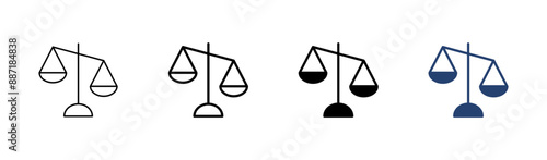 Scales icon set . Law scale icon. Justice sign