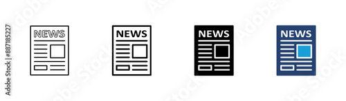 Newspaper icon set. news paper vector sign