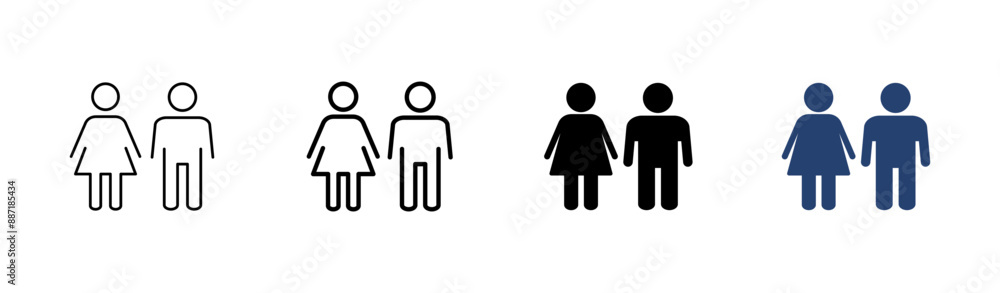 Man and woman icon set. male and female symbol Man and woman icon set. male and female symbol