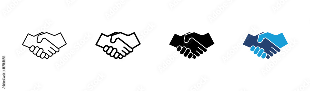 Handshake icon set. business handshake. contact agreement Handshake icon set. business handshake. contact agreement