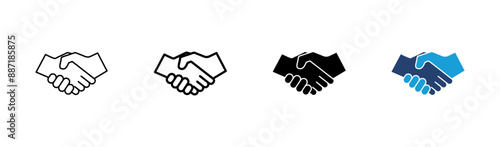 Handshake icon set. business handshake. contact agreement