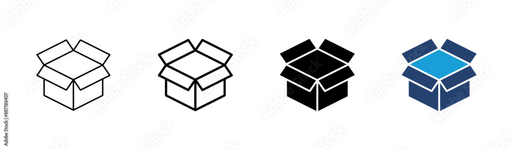 Box icon set. box vector icon, package, parcel Box icon set. box vector icon, package, parcel