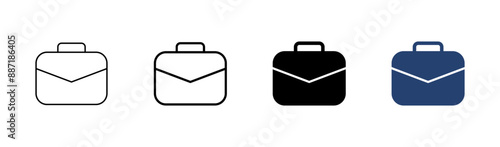 Briefcase icon set. suitcase icon. luggage symbol.