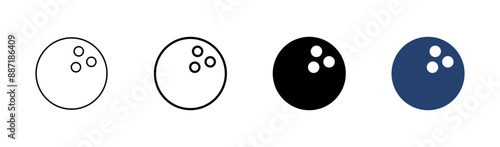 Bowling icon set. bowling ball and pin icon. bowling pins