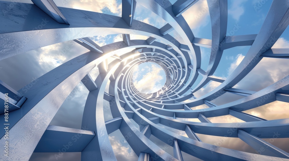 Fototapeta premium Modern architectural design sky light pattern Abstract Backdrop
