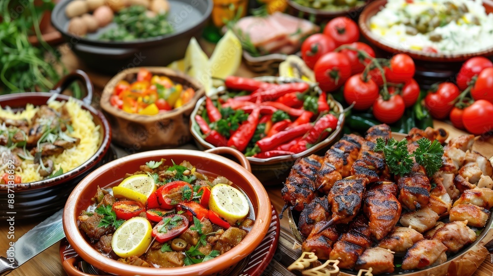 Assortment of popular global dishes and starters Assortment of popular global dishes and starters
