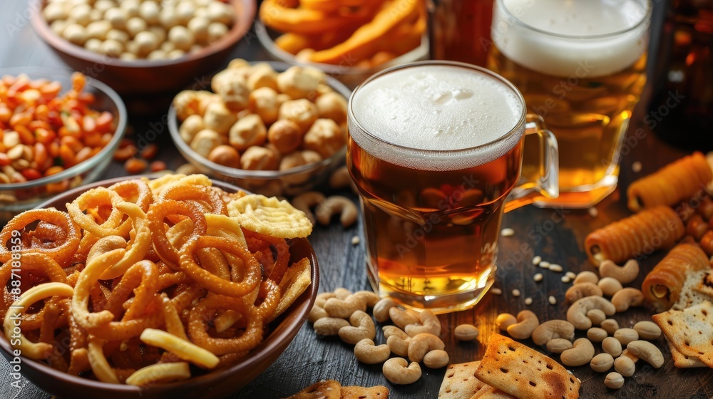 Assortment of snacks for beer Assortment of snacks for beer