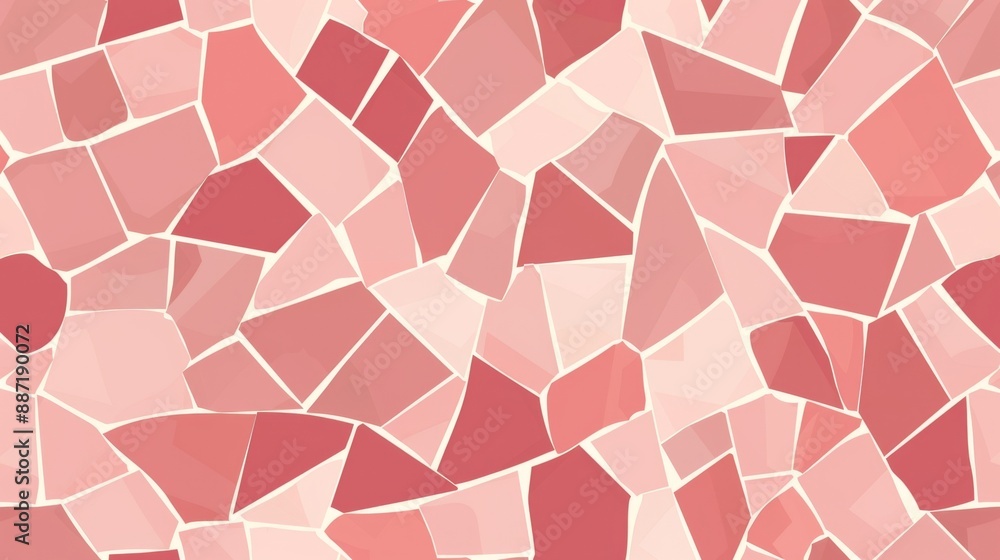 An abstract pattern of pink and white mosaic tiles An abstract pattern of pink and white mosaic tiles