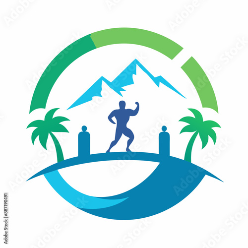 Fitness Retreat Logo vector art illustration photo