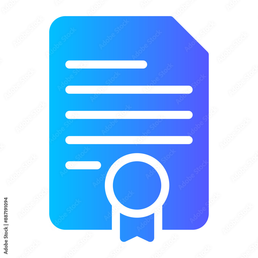 certificate gradient icon certificate gradient icon