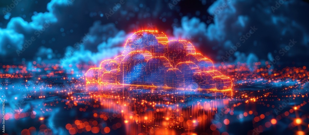 Fototapeta premium Digital Cloud Network Illustration