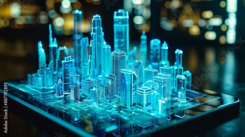 Wallpaper Mural A Holographic Cityscape Model Torontodigital.ca