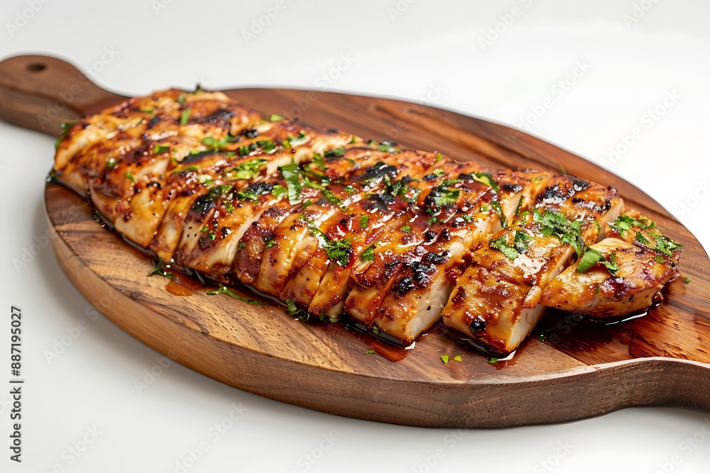 Board and plate of tasty Vatapa with on white background. Board and plate of tasty Vatapa with on white background.
