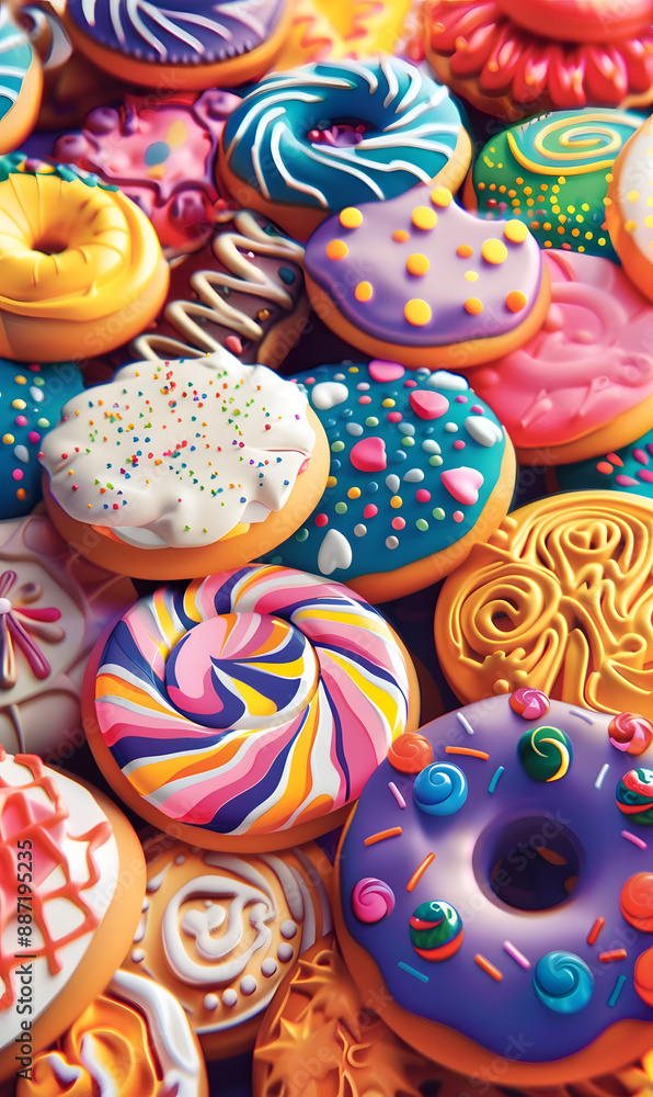 cookies and bread in an illustrator doodle graphic style cookies and bread in an illustrator doodle graphic style