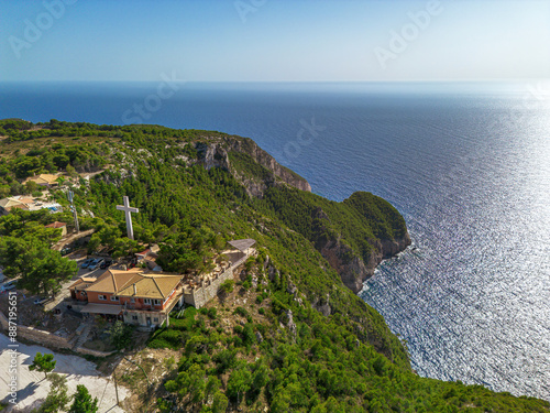 Beautiful aerial view over Kampi area in Zakynthos island, Greece