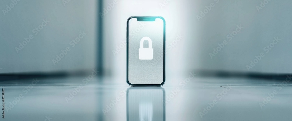 Abstract smart lock screen, business context, clean and spacious, natural lighting Abstract smart lock screen, business context, clean and spacious, natural lighting
