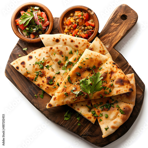 Plate of tasty Batti with on white background. photo