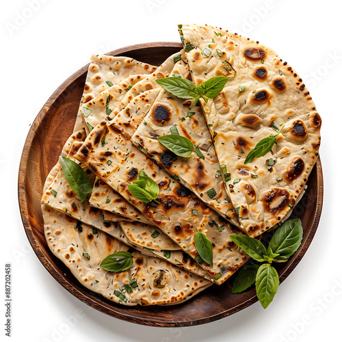 Plate of tasty Batti with on white background. photo