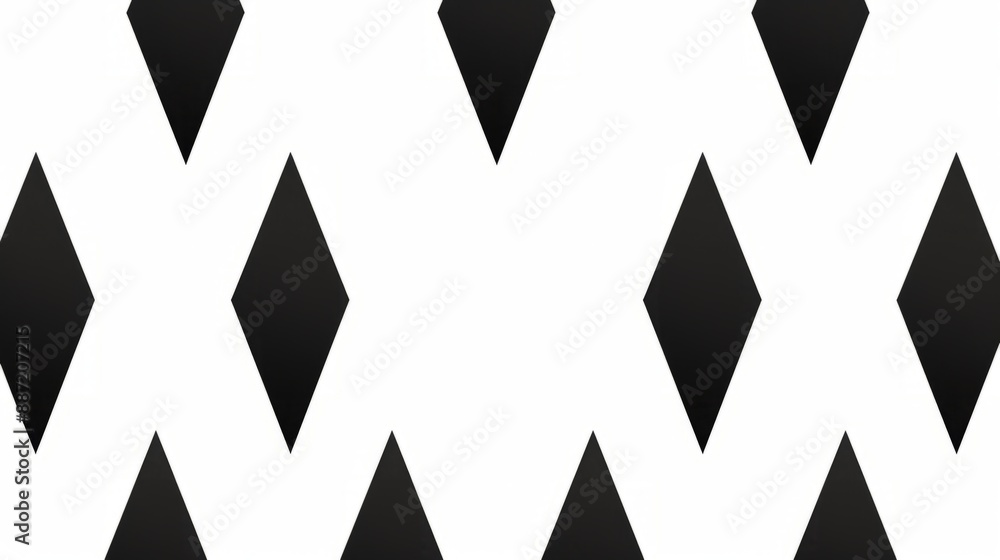 A pattern of black diamonds and triangles on a white background A pattern of black diamonds and triangles on a white background