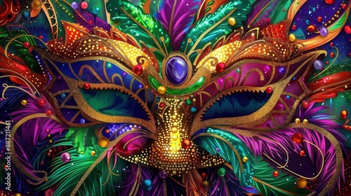 Wallpaper Mural Vibrant Mardi Gras Celebrations. Colorful festival concept Torontodigital.ca