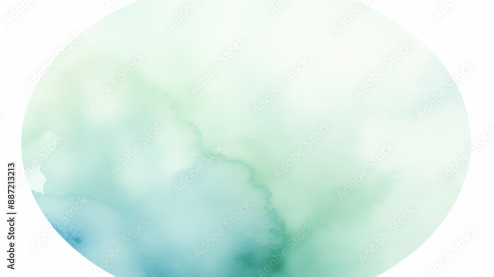 A watercolor painting with soft, swirling shades of green and blue, copy space A watercolor painting with soft, swirling shades of green and blue, copy space