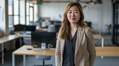 Confident Businesswoman in Modern Office Setting