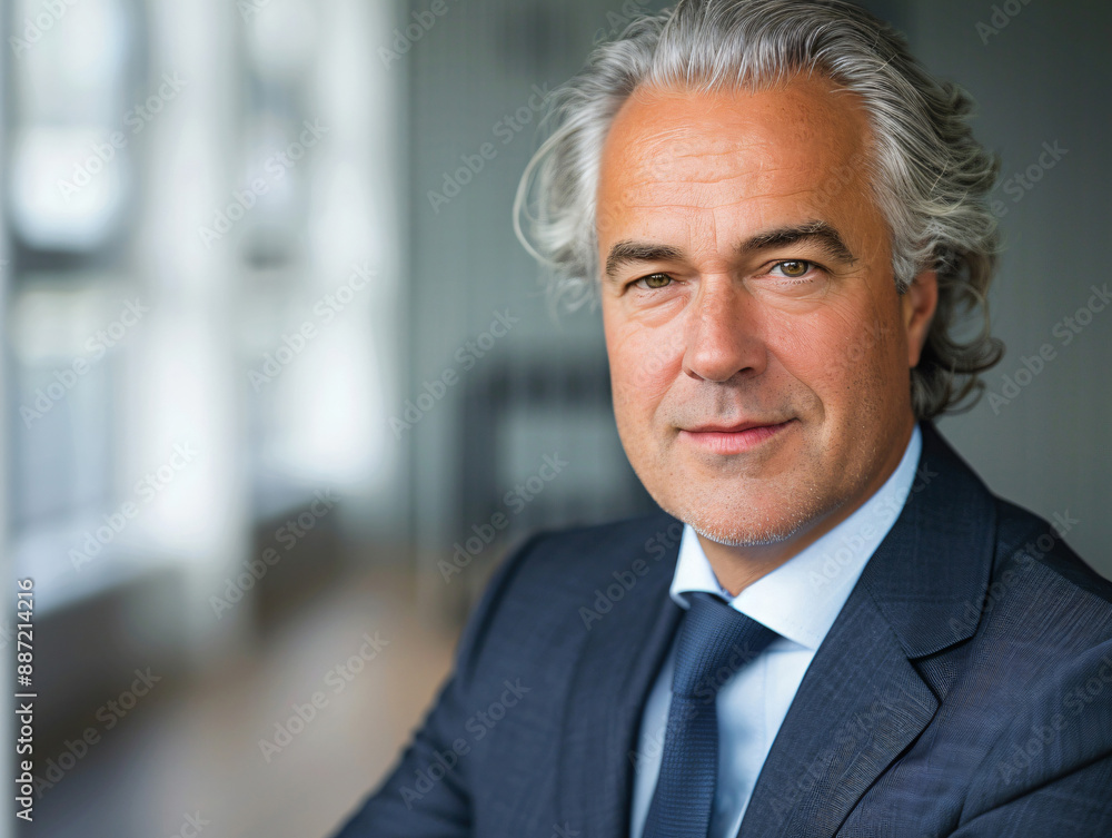 Confident Mature Businessman in Office Setting Confident Mature Businessman in Office Setting