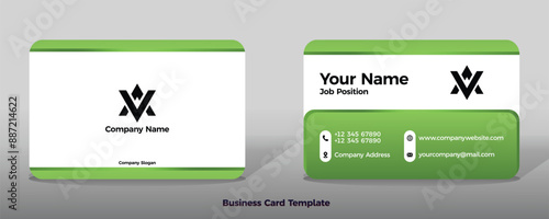 Business card template vector color abstract geometry card business finance industrial people green gradient
