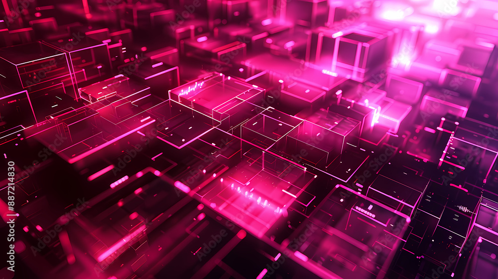 Obraz premium Abstract background of geometric red cubes