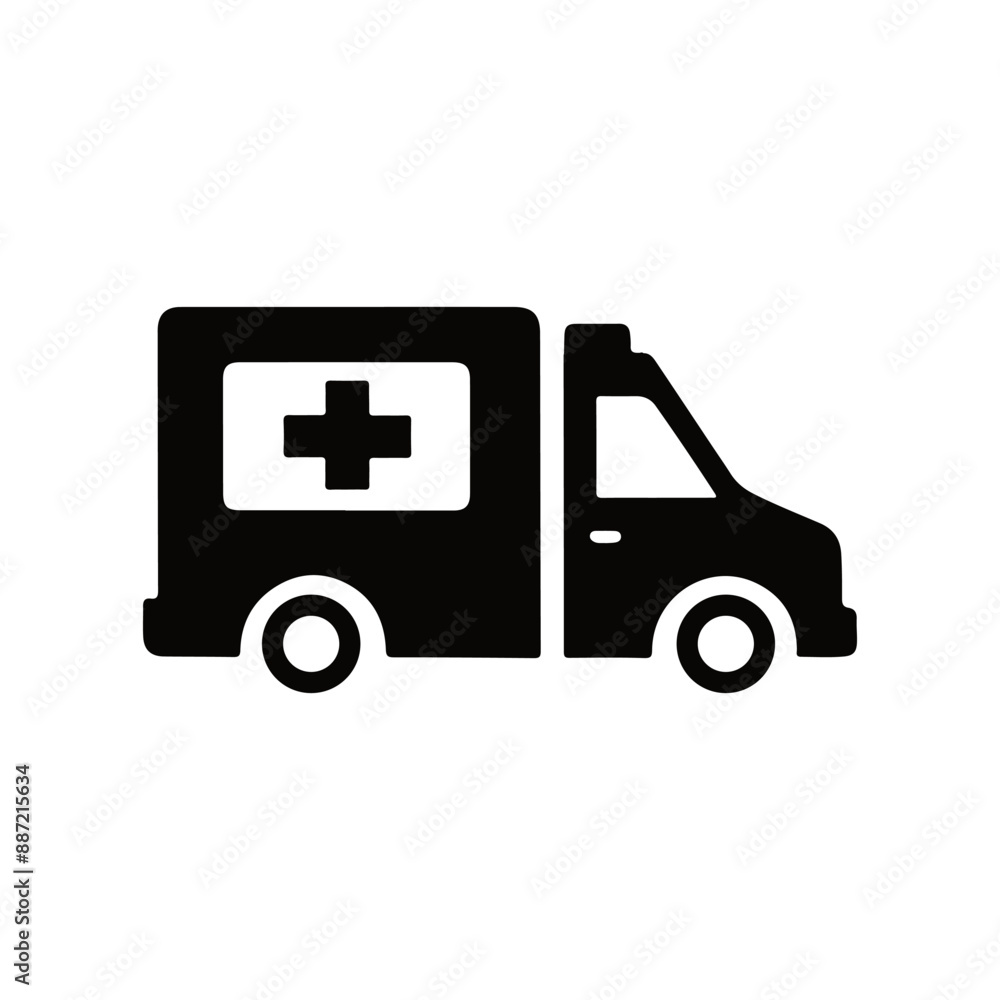 Medical Ambulance Silhouette Logo Vector Medical Ambulance Silhouette Logo Vector