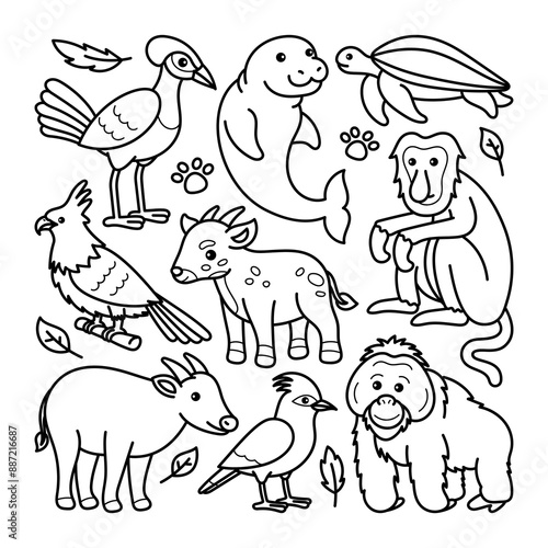 Animal Collection Handdrawn Doodle Illustration
