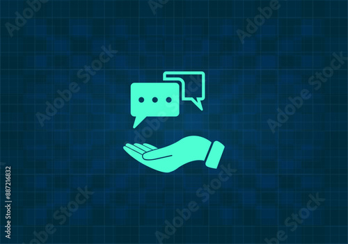 Vector icon on blue background