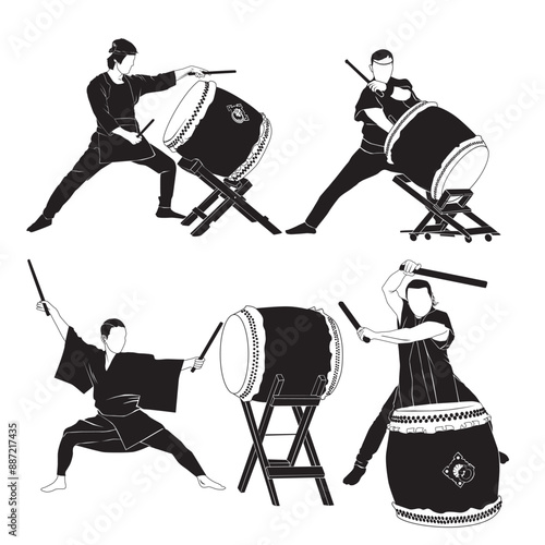 Traditional Japanese taiko drum beaterbeaters