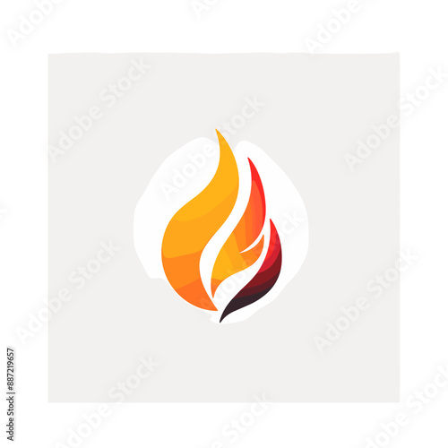 Minimalist logo white background fire style Motivation royalty