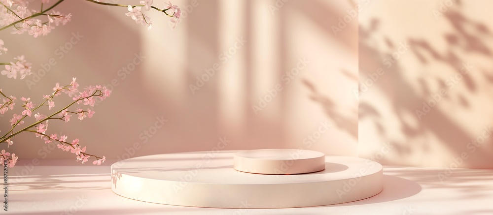 Luxury Cream Platform with Pink Accents A cream-colored platform with subtle pink accents, set in a pastel-themed studio with soft, diffused lighting and elegant shadows. Luxury Cream Platform with Pink Accents A cream-colored platform with subtle pink accents, set in a pastel-themed studio with soft, diffused lighting and elegant shadows.
