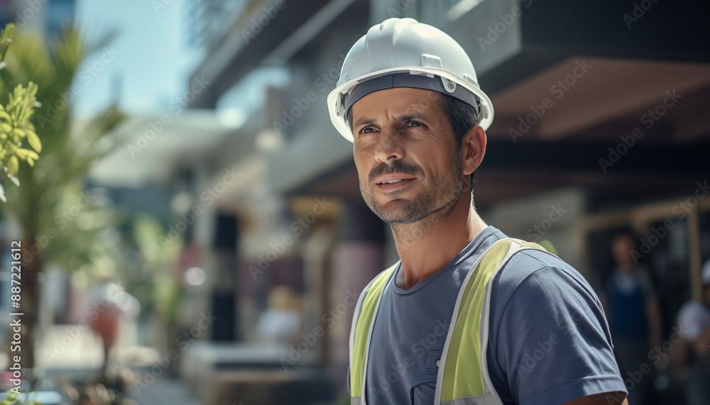 A man project worker, building construction worker, labor day, father goes to work, hard worker, enthusiastic about working, architect, building project A man project worker, building construction worker, labor day, father goes to work, hard worker, enthusiastic about working, architect, building project